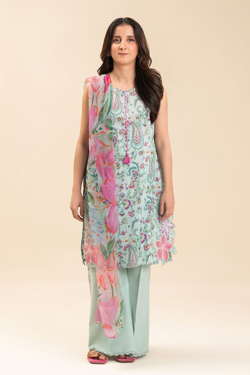 3 Piece Embroidered Lawn Suit - Rpeat Design Unstitched