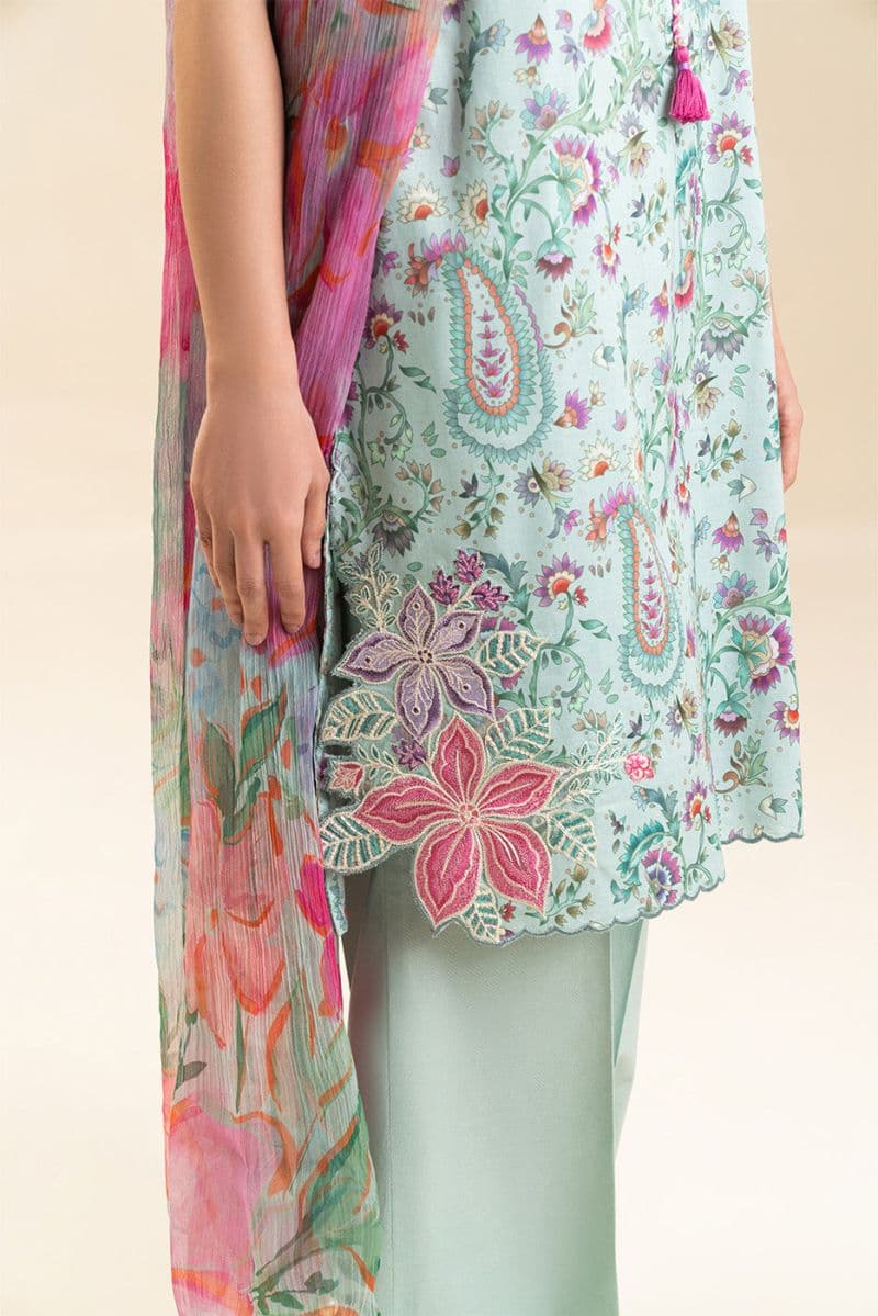 3 Piece Embroidered Lawn Suit - Rpeat Design Unstitched