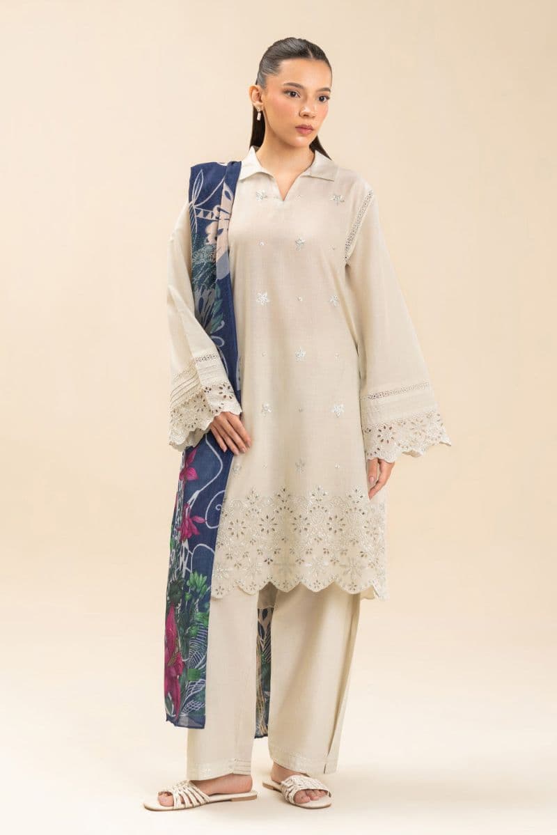 3 Piece Embroidered Lawn Suit - Fleur Charm Unstitched