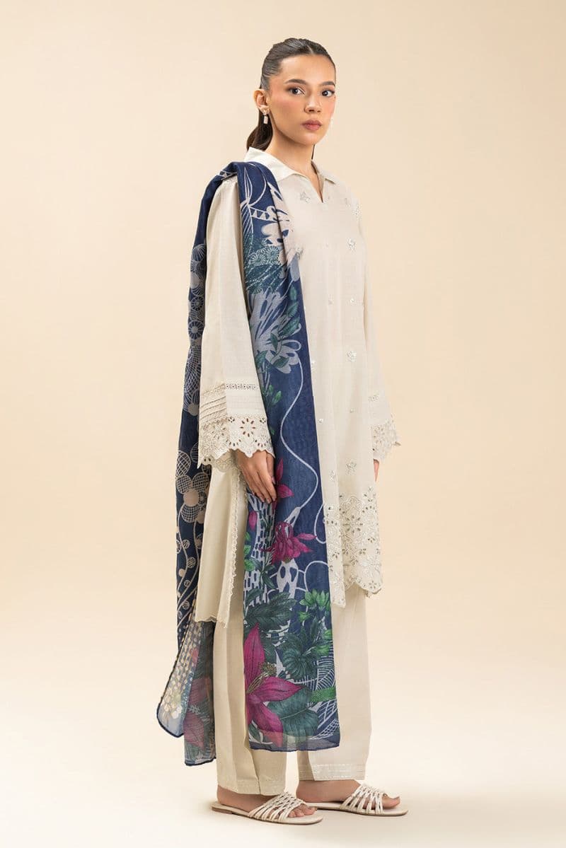 3 Piece Embroidered Lawn Suit - Fleur Charm Unstitched