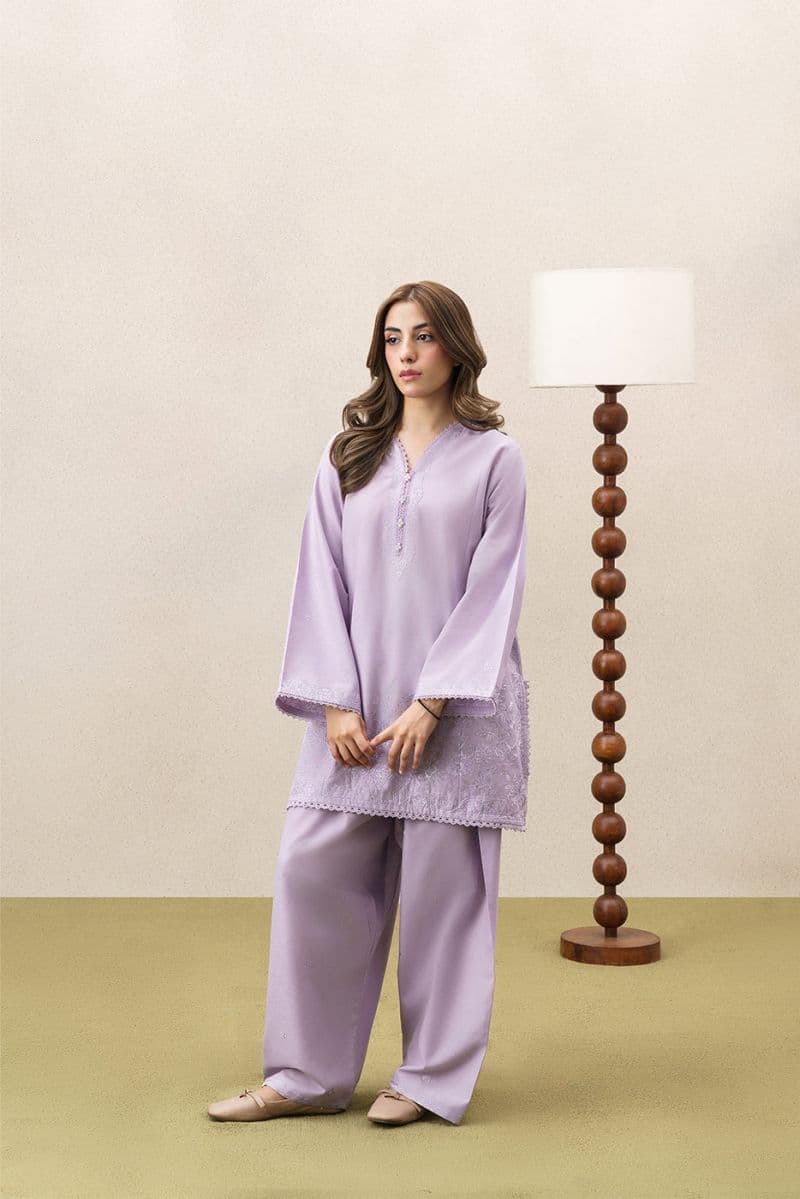 2 Piece Embroidered Khaddar Suit - Crisp Winter Unstitched