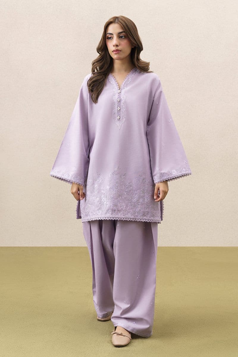 2 Piece Embroidered Khaddar Suit - Crisp Winter Unstitched