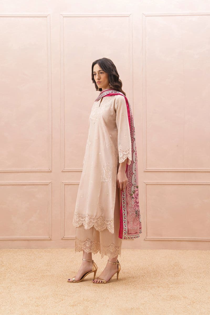 3 Piece Embroidered Paper Cotton Suit Luxury Pret