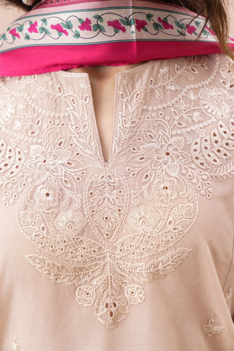 3 Piece Embroidered Paper Cotton Suit Luxury Pret