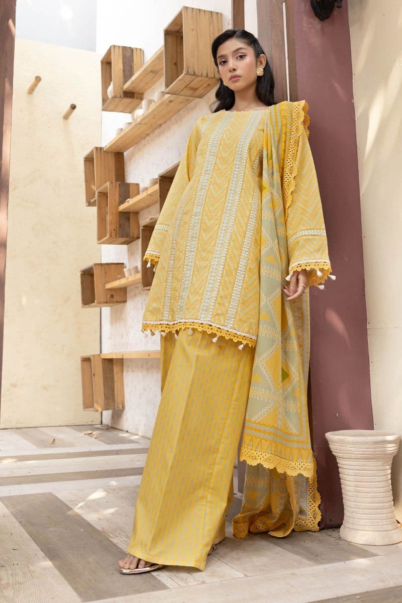 3 Pc Unstitched Printed Lawn Suit
