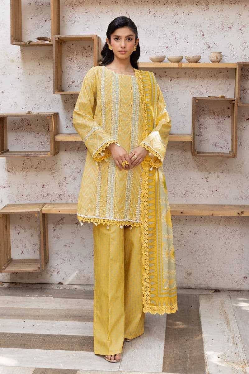 3 Pc Unstitched Printed Lawn Suit