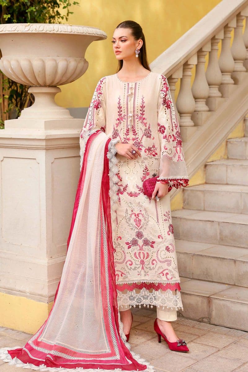 3 Piece Unstitched Embroidered Jacquard Lawn Suit thumbnail