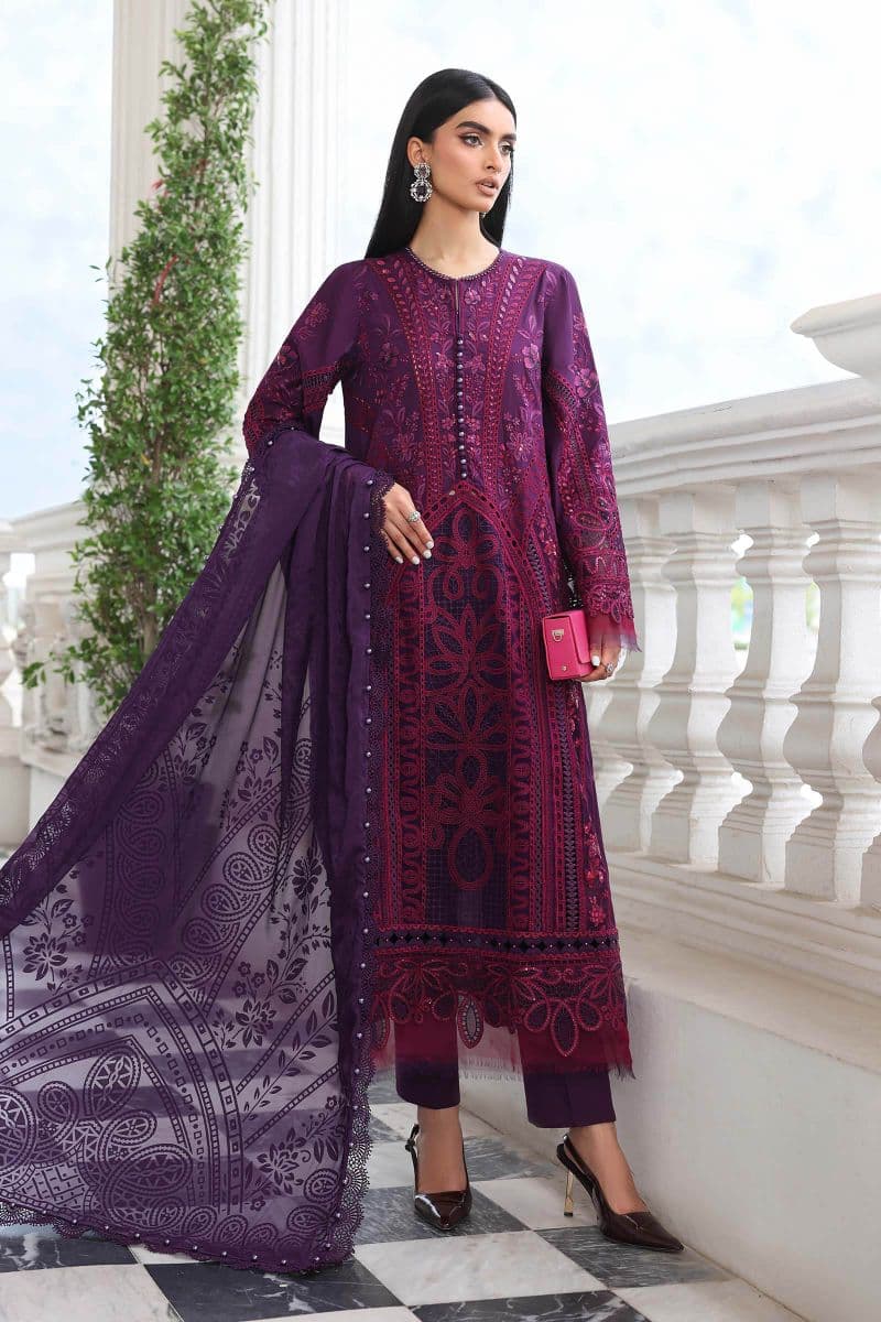 3 Piece Unstitched Embroidered Lawn Suit thumbnail