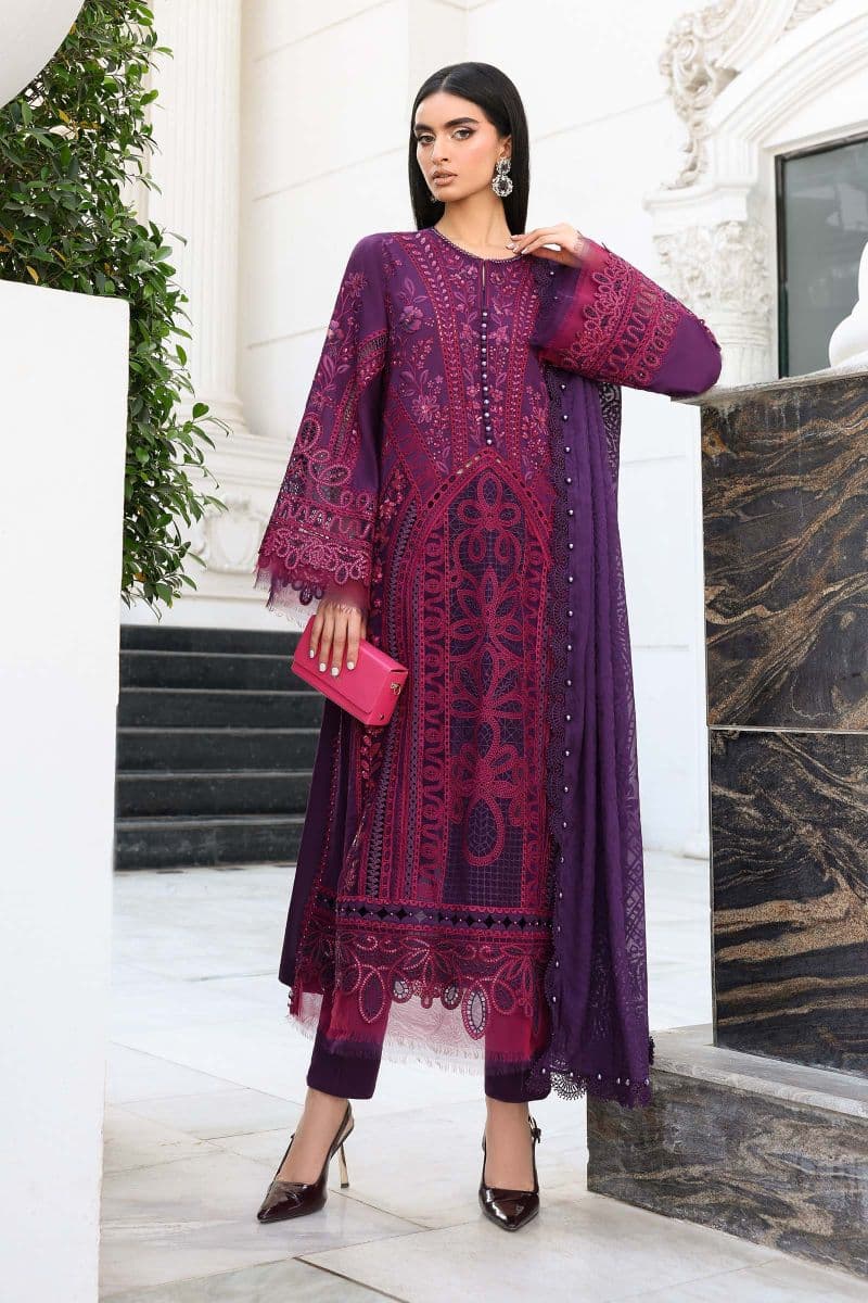 3 Piece Unstitched Embroidered Lawn Suit thumbnail