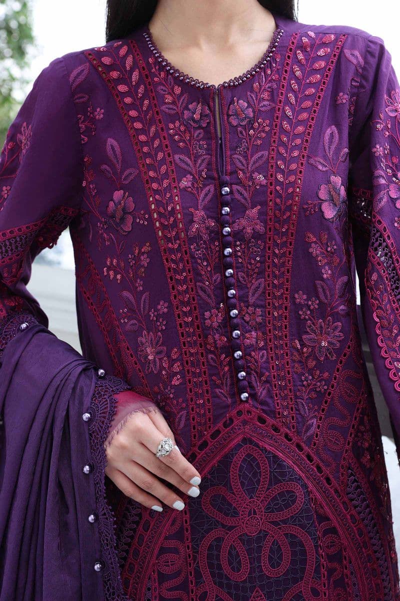 3 Piece Unstitched Embroidered Lawn Suit thumbnail