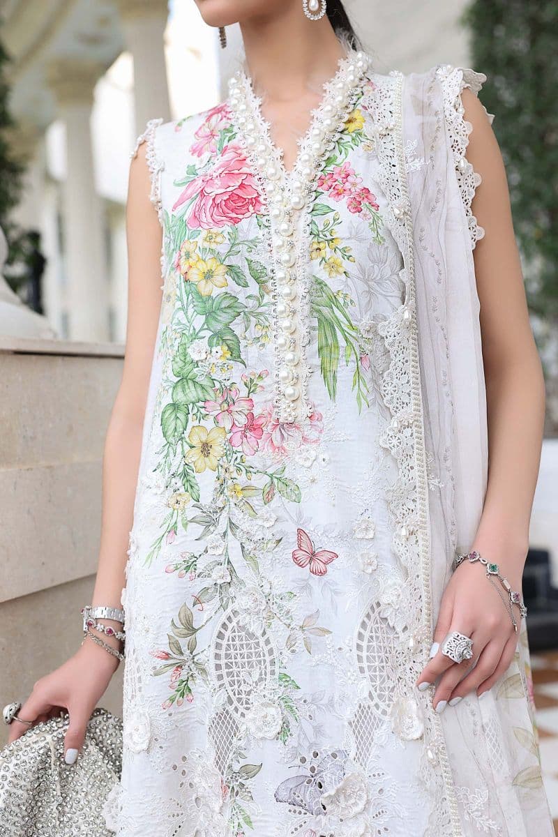 3 Piece Unstitched Embroidered Lawn Suit thumbnail