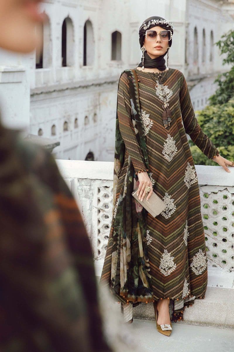 3 Piece Unstitched Embroidered Cambric Suit | MPT-2705-B thumbnail