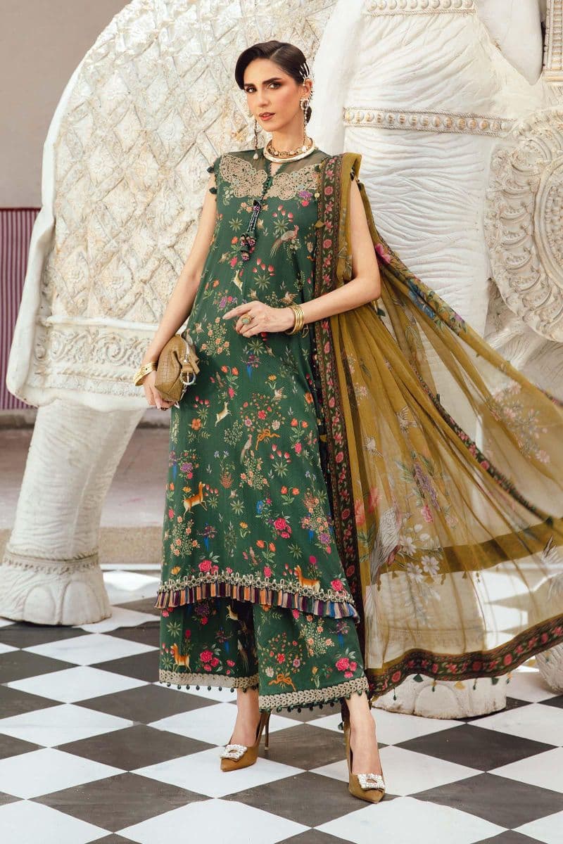3 Piece Unstitched Embroidered Linen Suit | MPT-2707-B