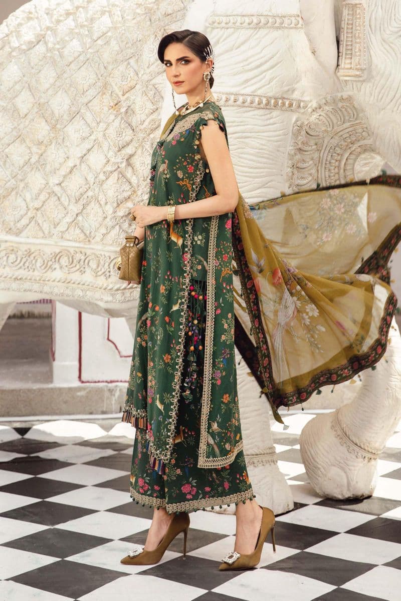 3 Piece Unstitched Embroidered Linen Suit | MPT-2707-B