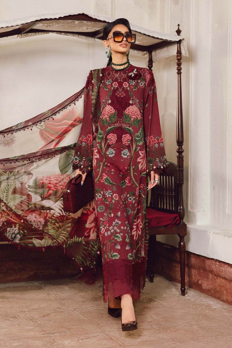 3 Piece Unstitched Embroidered Cambric Suit | MPT-2709-A thumbnail