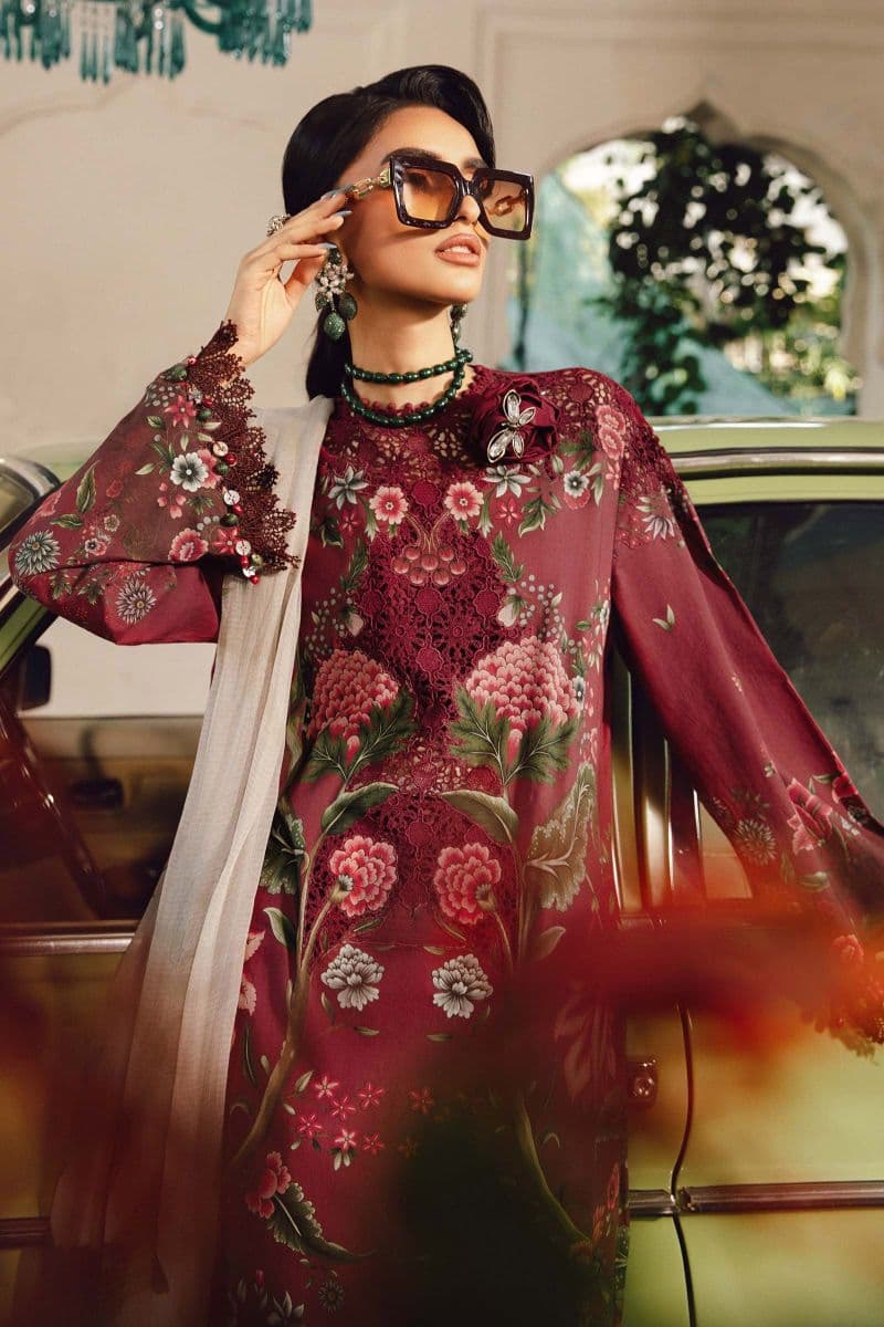 3 Piece Unstitched Embroidered Cambric Suit | MPT-2709-A thumbnail