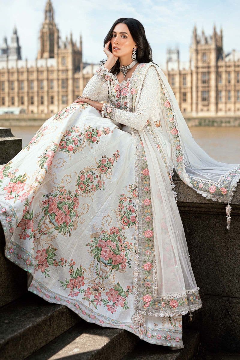 3 Piece Unstitched Embroidered Raw Silk Suit thumbnail