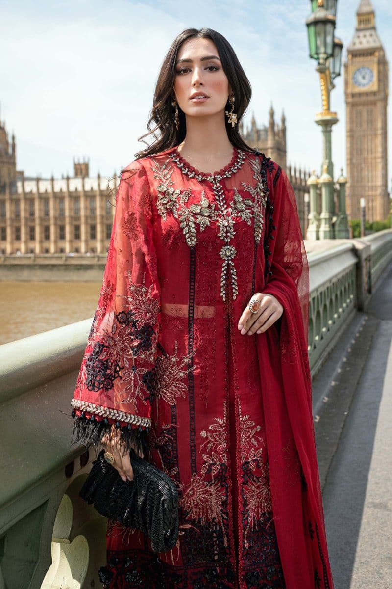 3 Piece Unstitched Embroidered Organza Suit thumbnail