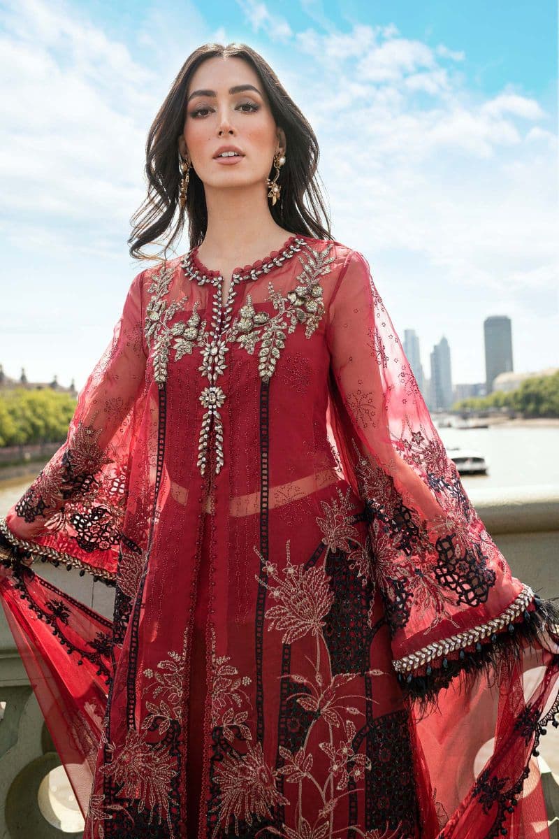 3 Piece Unstitched Embroidered Organza Suit thumbnail