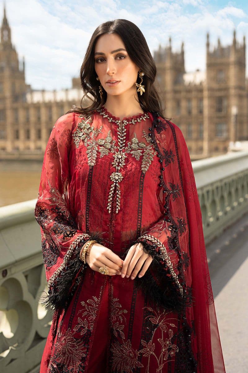 3 Piece Unstitched Embroidered Organza Suit thumbnail