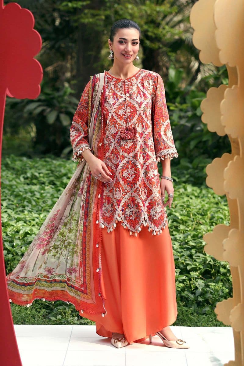 3 Piece Unstitched Embroidered Lawn Suit thumbnail
