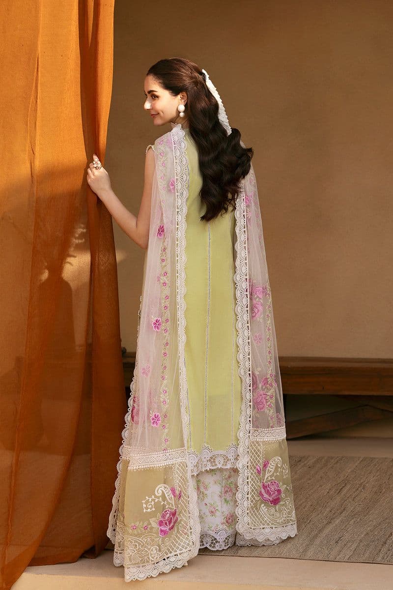 Lemon Yellow Embroidered Cambric 2 Piece Unstitched Suit thumbnail