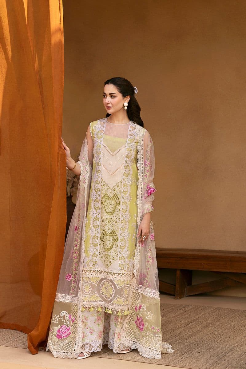 Lemon Yellow Embroidered Cambric 2 Piece Unstitched Suit thumbnail