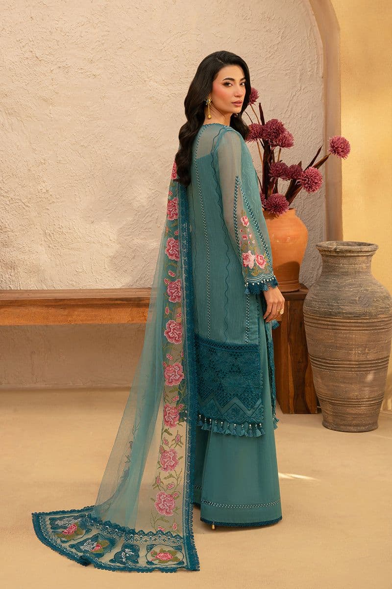 Teal Embroidered Cotton Silk 2 Piece Unstitched Suit thumbnail