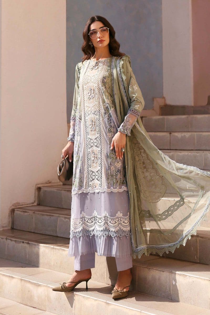 3 Piece Unstitched Embroidered Lawn Suit thumbnail