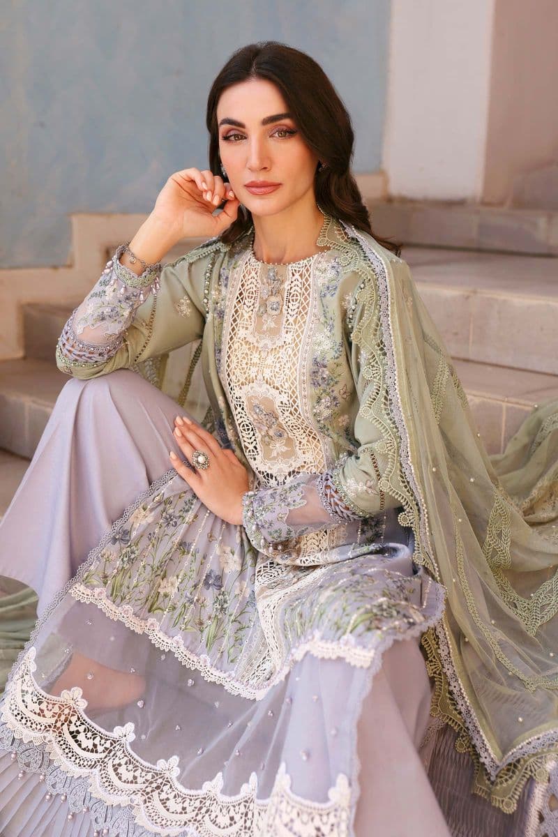 3 Piece Unstitched Embroidered Lawn Suit thumbnail