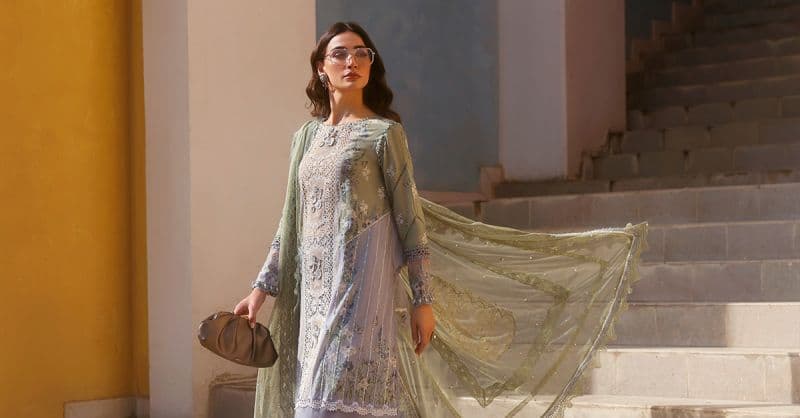 3 Piece Unstitched Embroidered Lawn Suit thumbnail