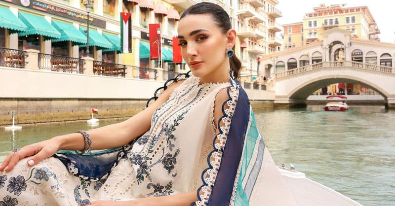 3 Piece Unstitched Embroidered Jacquard Lawn Suit thumbnail