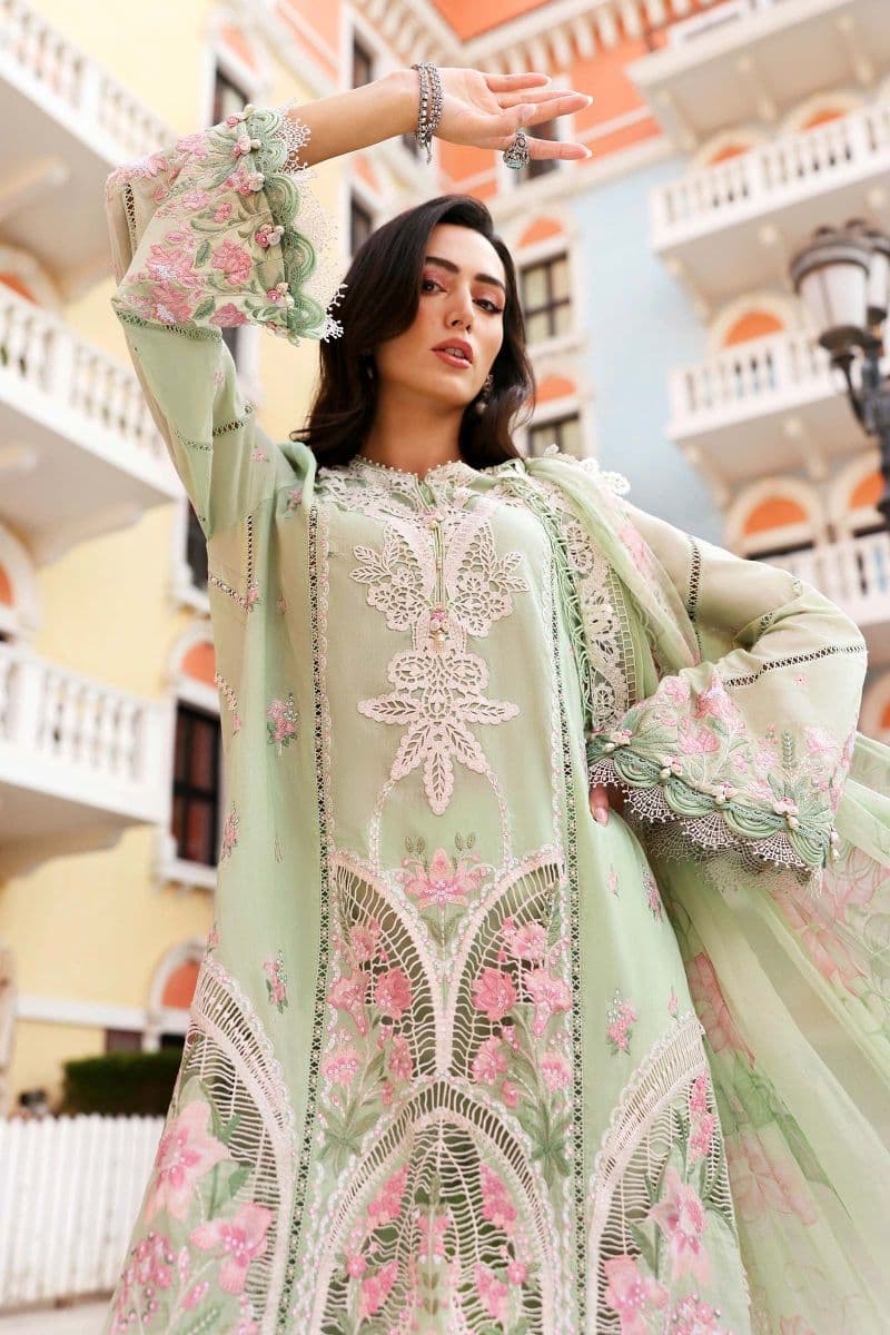 3 Piece Unstitched Embroidered Lawn Suit thumbnail
