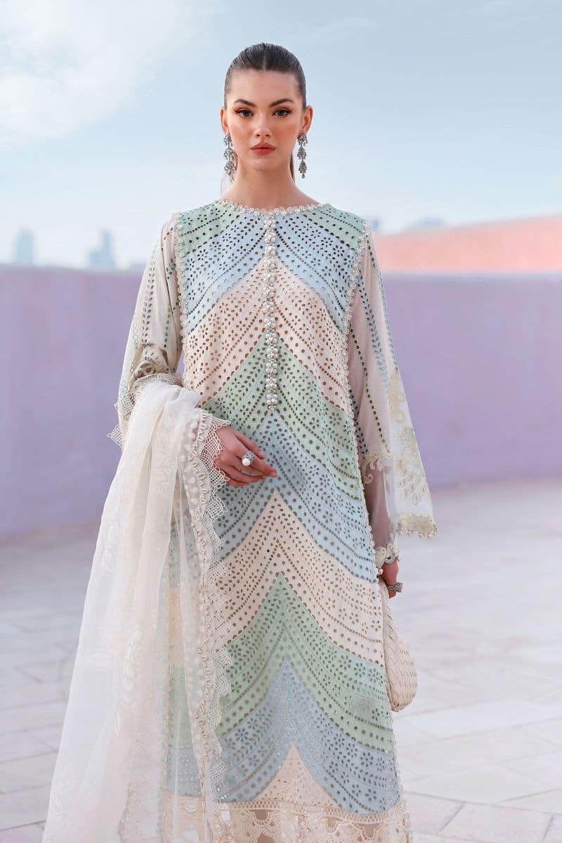 3 Piece Unstitched Embroidered Lawn Suit thumbnail