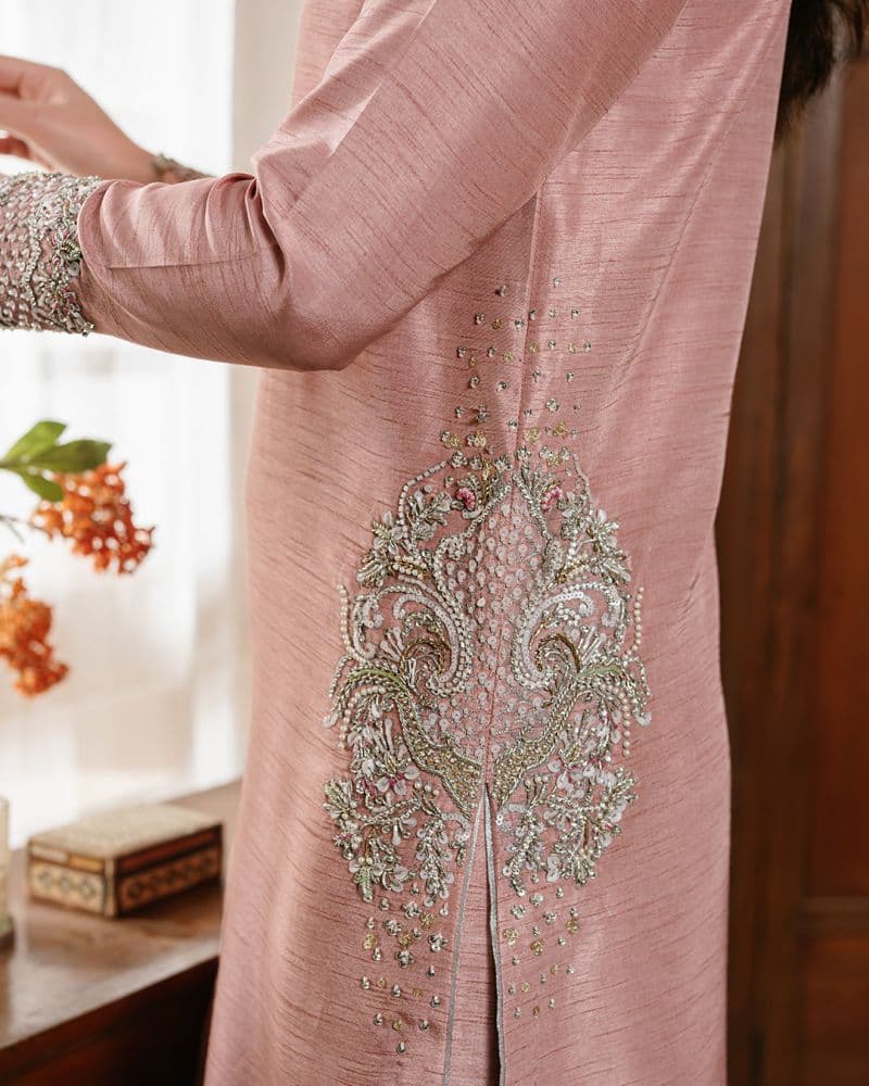 A Soft Pastel Pink Chiffon Ready-to-Wear Suit thumbnail