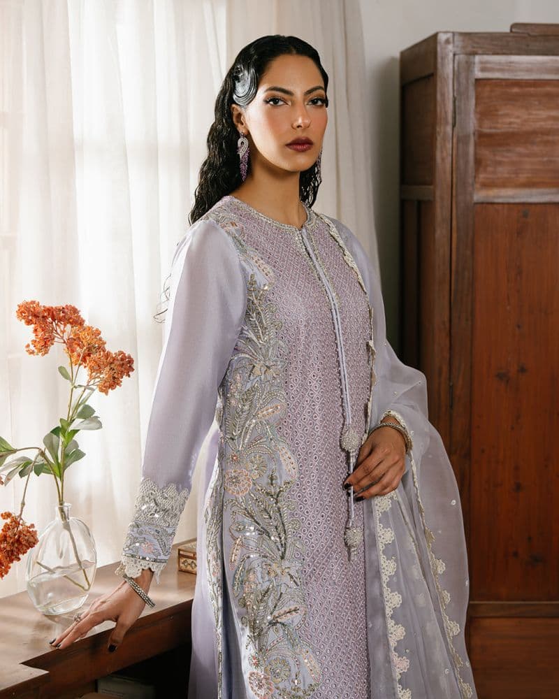 A Calming Lavender Hue That Speaks Of Serenity Silk Ready-to-Wear Suit thumbnail