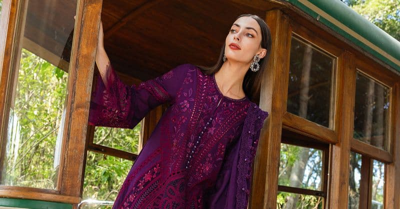 3 Piece Unstitched Embroidered Lawn Suit thumbnail