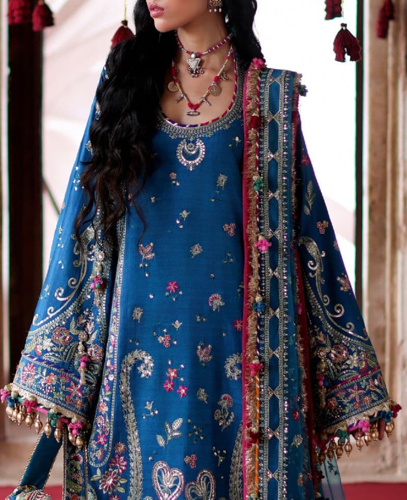 Embroidered Raw Silk 1 Piece Unstitched Suit
