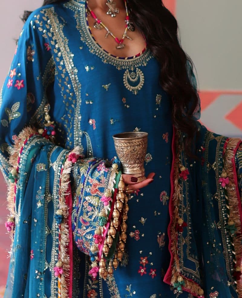 Embroidered Raw Silk 1 Piece Unstitched Suit