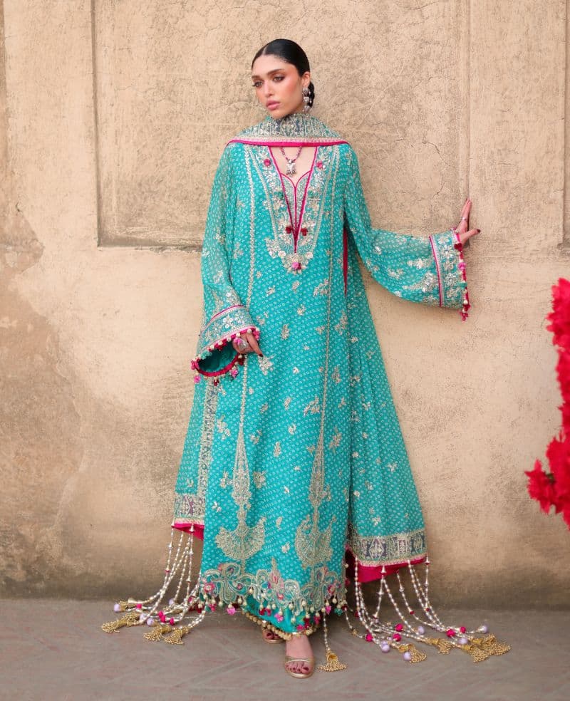 Embroidered Raw Silk 2 Piece Unstitched Suit