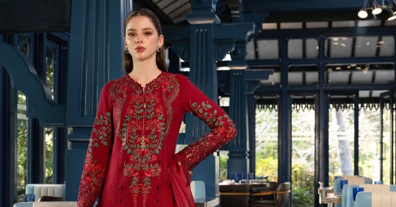 3 Piece Unstitched Embroidered Jacquard Lawn Suit