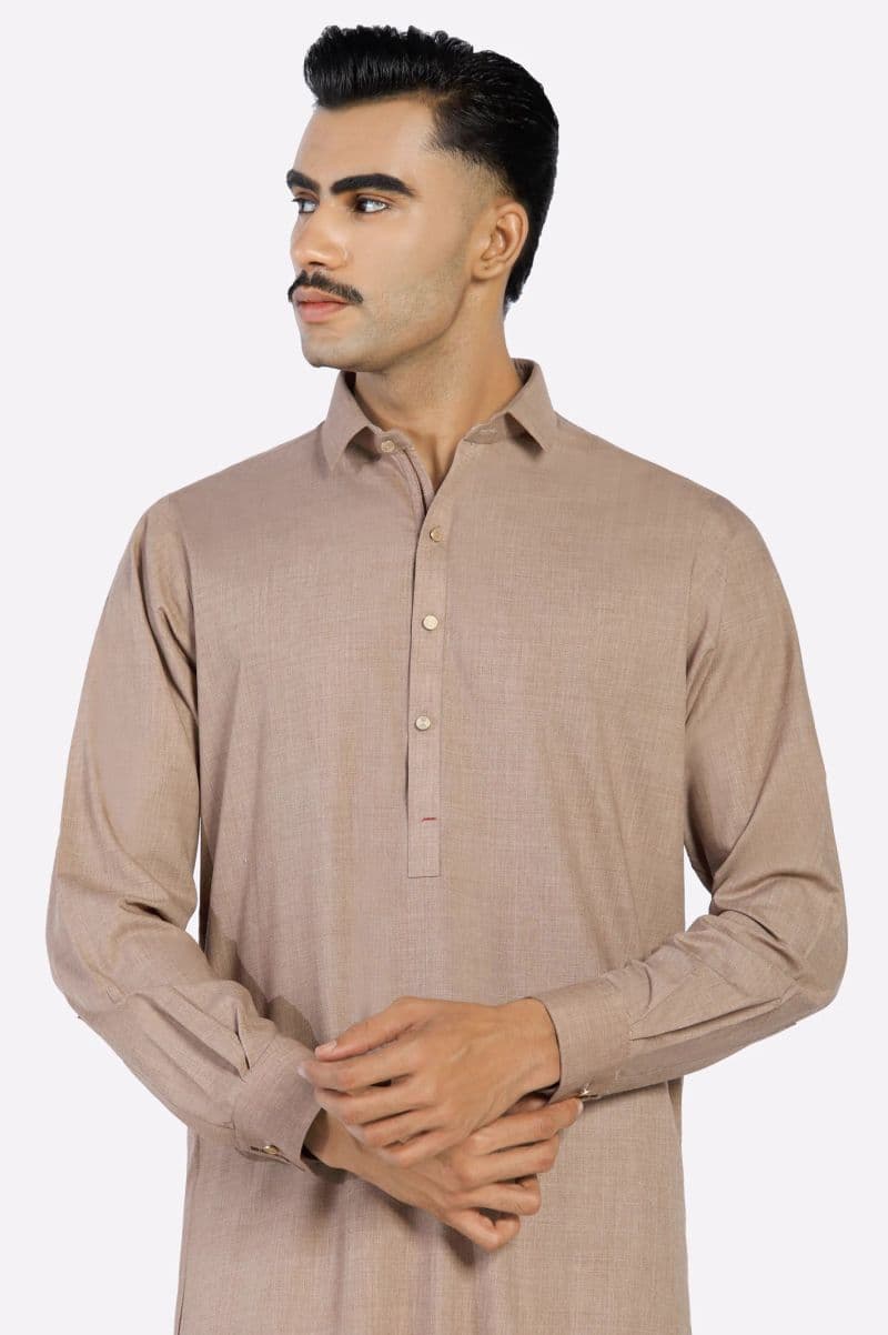 Light Brown Wash & Wear Shalwar Kameez thumbnail