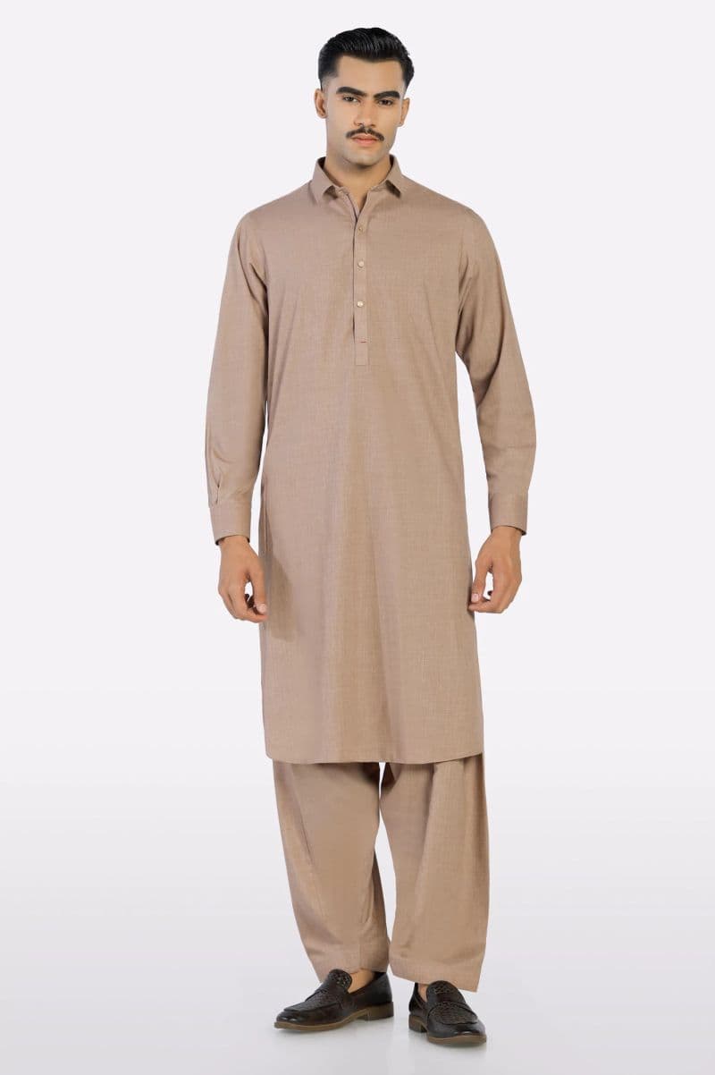 Light Brown Wash & Wear Shalwar Kameez thumbnail