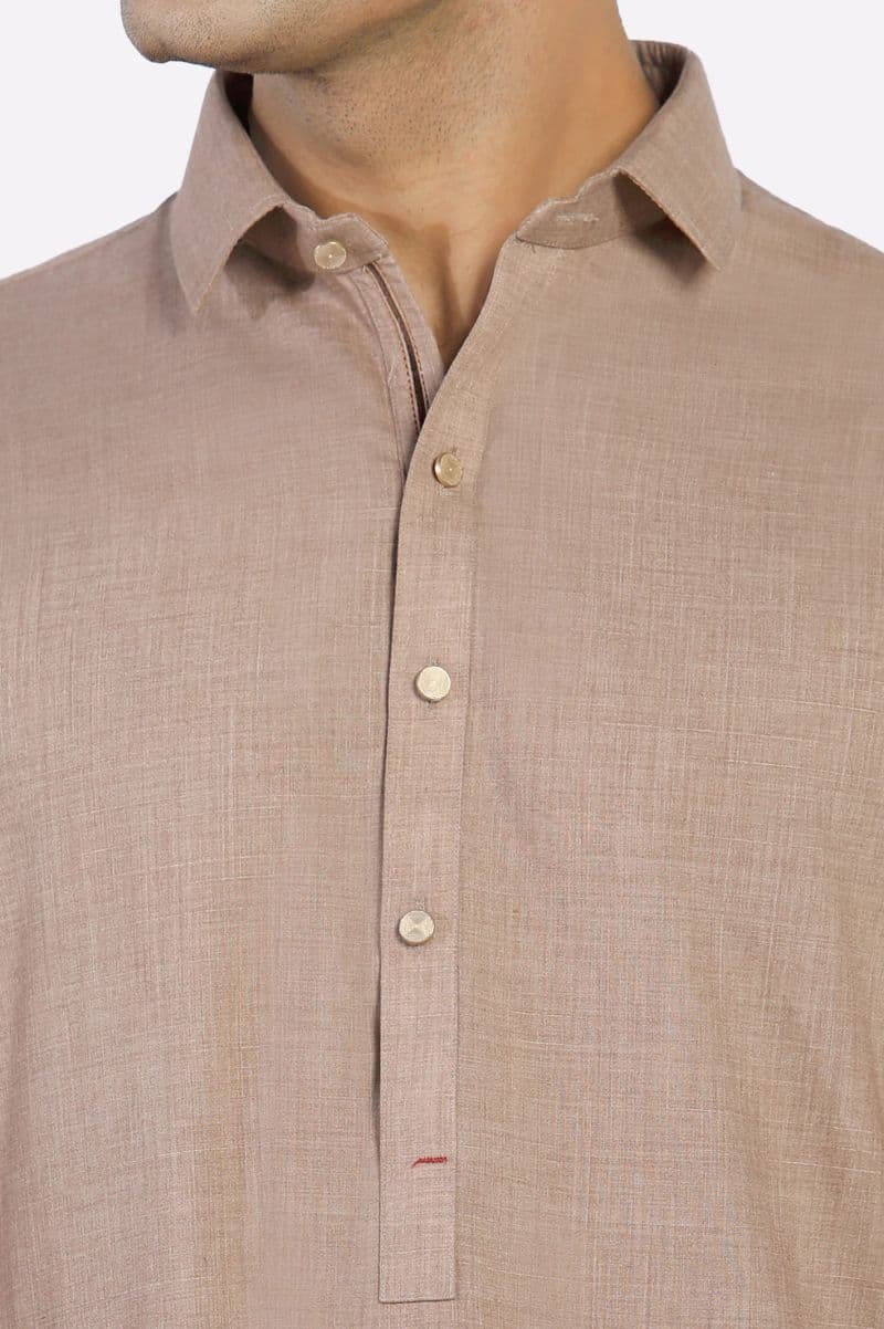 Light Brown Wash & Wear Shalwar Kameez thumbnail