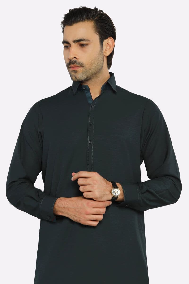 Dark Grey Wash & Wear Shalwar Kameez thumbnail