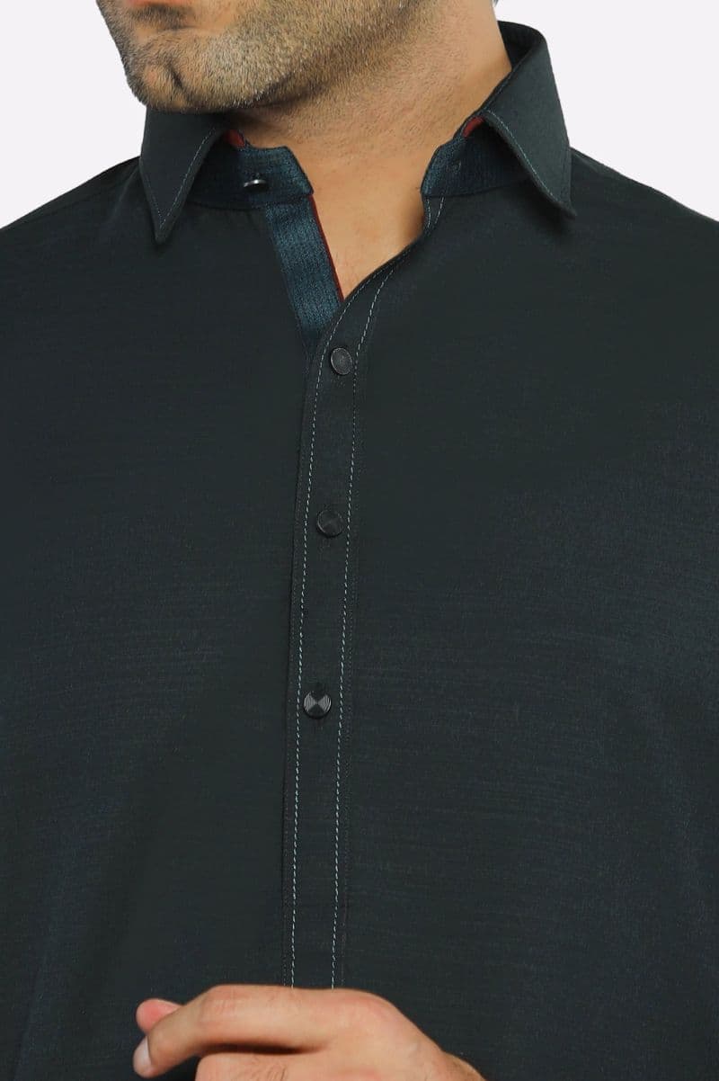 Dark Grey Wash & Wear Shalwar Kameez thumbnail