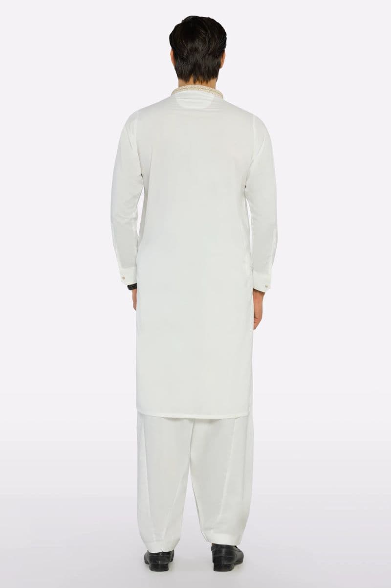Off White Wash & Wear Shalwar Kameez thumbnail