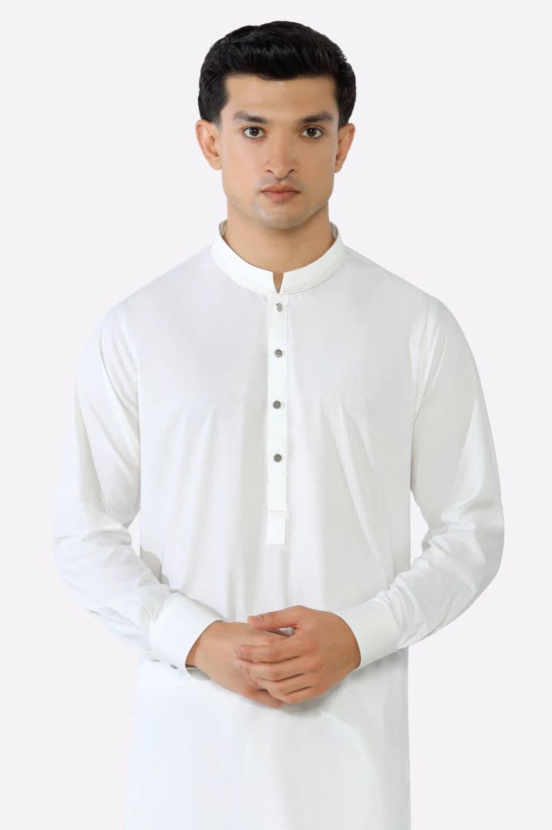 Off White Wash & Wear Shalwar Kameez thumbnail