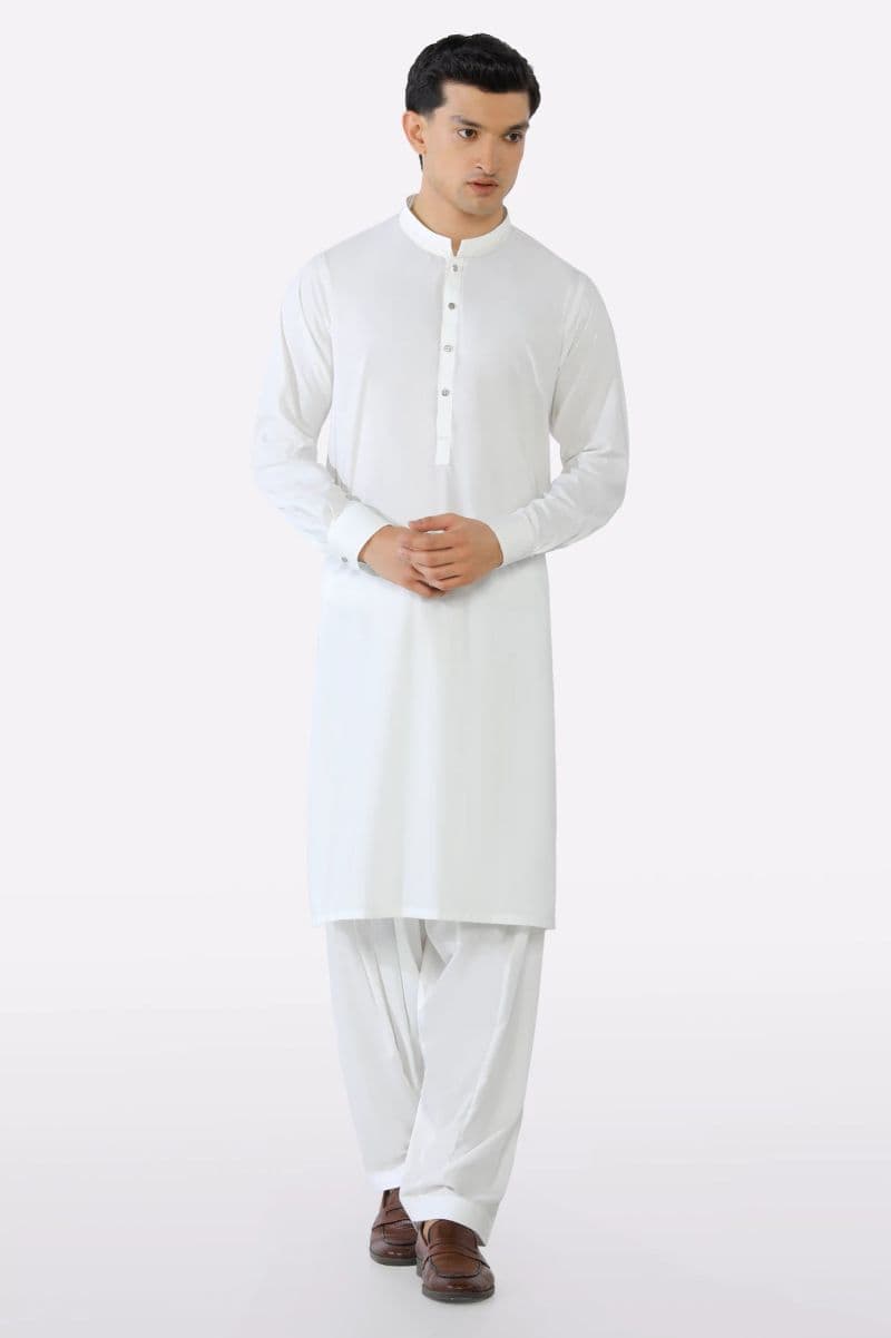 Off White Wash & Wear Shalwar Kameez thumbnail