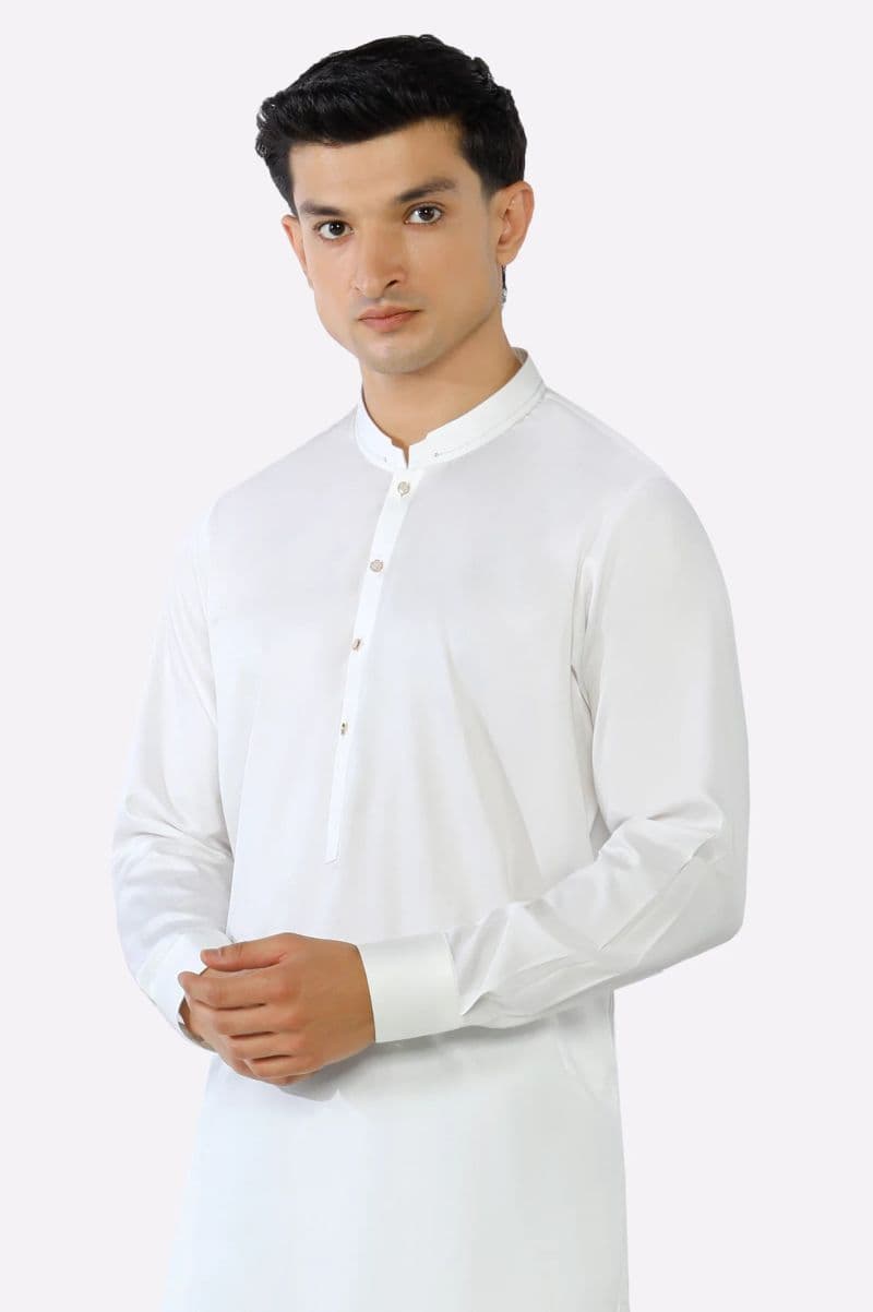 Off White Cotton Shalwar Kameez thumbnail